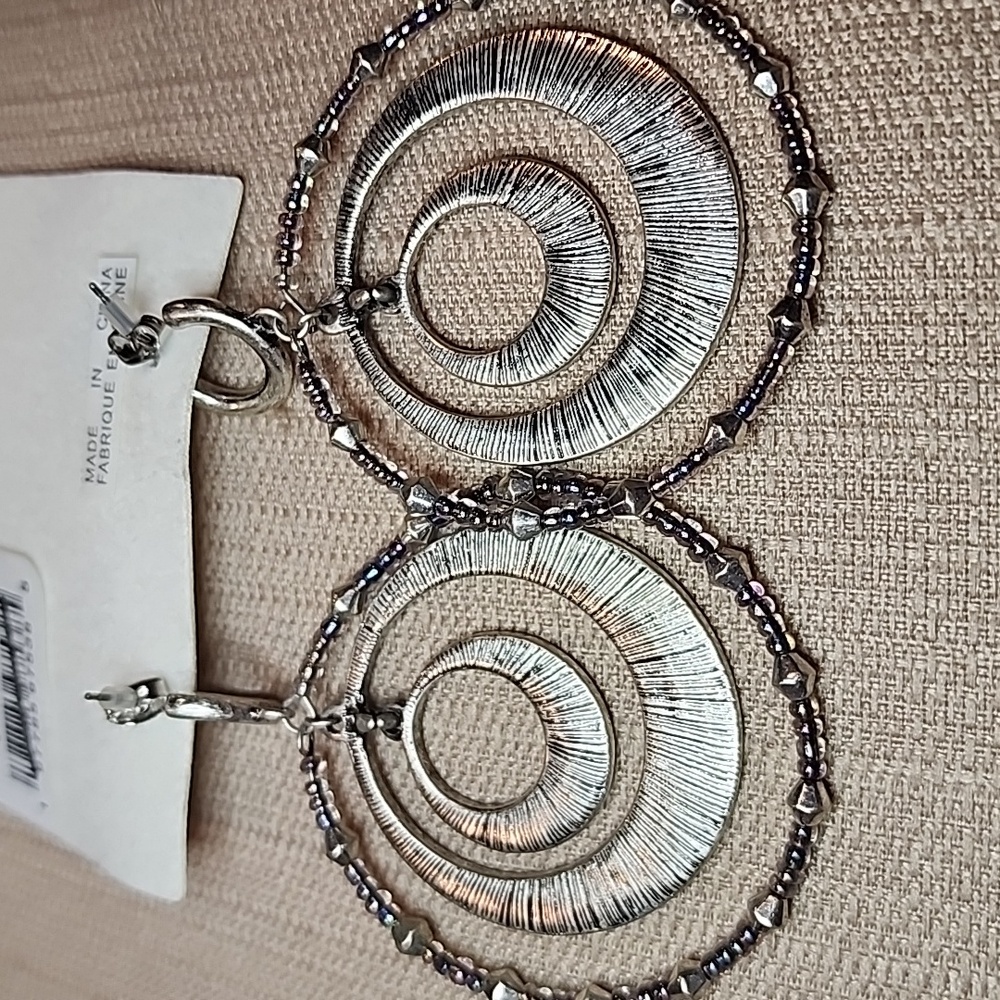 Free People Iridescent Abalone Hoop Drop Earrings - Picture 5 of 11